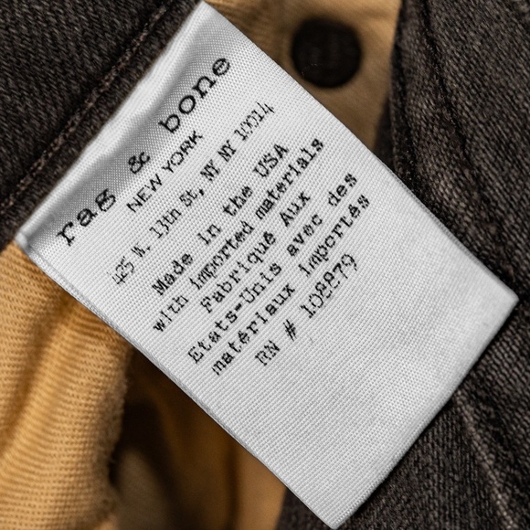 RAG & BONE Women's Skinny Rock Holes Jeans (W1502K302); Black; Size 26 - Picture 11 of 16